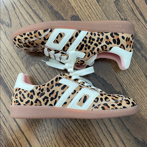 BACK 70 Cloud Leopard Calf Hair Camel and White Embossed Leather Sneakers - Picture 5 of 10